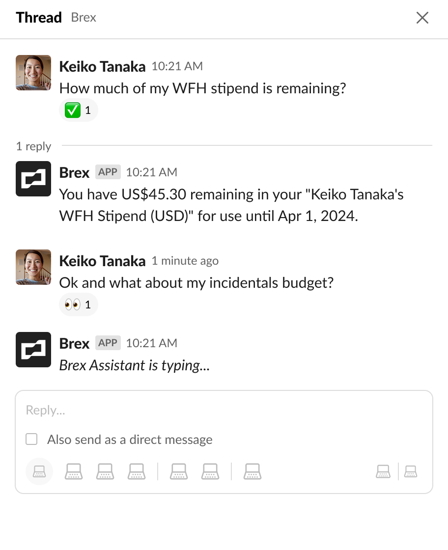 Slack AI assistant conversation